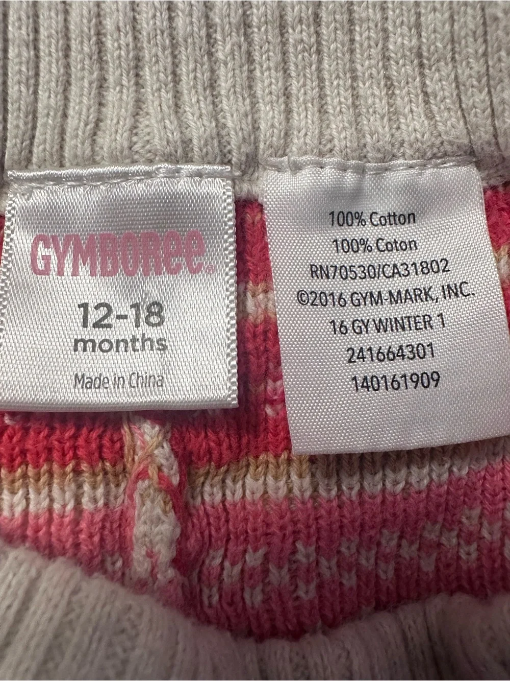 Gymboree Heart Sweater & Fair Isle Knit Leggings Set 12-18 Months *